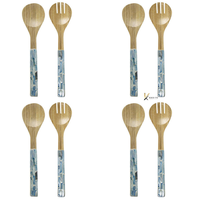 Ensemble de couverts jetables en bambou durables, faits à la main, 100% écologiques, couleur naturelle, artisanat vietnamien OEM/ODM KV NATURAL HOME