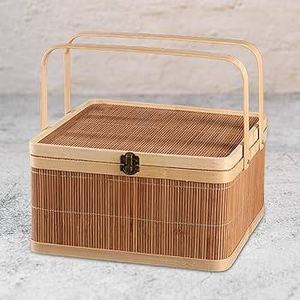 Luxury Handcrafted Rattan <b>Storage</b> <b>Basket</b> Eco-Friendly Woven Organizer Box with Handles for Home Decor - Macy - Product Image 1