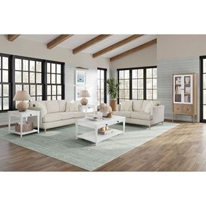 Tavolino da Cocktail Bianco con Due Cassetti Portaoggetti e Rotelle, Eleganti Tavolini da Caffè con Caratteristiche Pratiche - Product Image 1