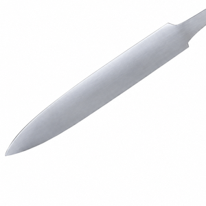 Hoja de cuchillo con punta de lanza en acabado satinado plateado, con espiga estrecha y delgada para la creación de mangos personalizados y proyectos de cuchillos DIY. - Product Image 3