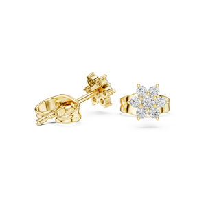 Boucles d'oreilles pour femmes en or blanc 14 carats avec diamant rond cultivé en laboratoire de 0,16 carat certifié IGI, à porter tous les jours |   Nouveau diamant cultivé - Product Image 6