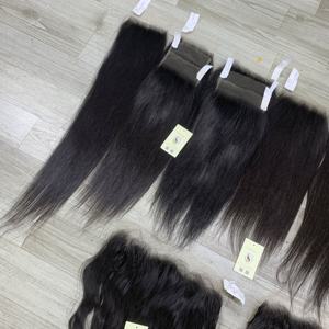 Vente en gros de dentelle frontale HD 13x6 en cheveux humains vierges vietnamiens, ondulés naturels et lisses, fermeture en dentelle HD 5x5 - Product Image 2