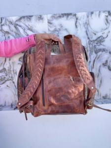 Última Llegada 2026 Mochila de Piel de Vacuno con Flecos y Pelo, Mochila Elegante de Piel con Pelo, Bolsos Escolares Unisex, Bolso de Diseño Único - Product Image 3