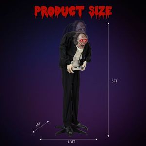 Decorazioni di Halloween a grandezza naturale da 1,5 m: Servitore Maschio in Piedi - Product Image 2