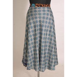 Women's Vintage Floral Printed Silk Maxi <b>Wrap</b> Skirt Handmade Bohemian - Product Image 2