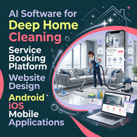 Software de IA para Servicios de Limpieza Profunda del Hogar, Diseño de Plataforma de Reservas, Aplicaciones Móviles para Android e iOS, Software de IA para ERP y CRM