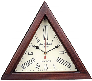 Horloge murale en bois géométrique triangulaire pour la décoration contemporaine de la maison, du salon, de la chambre à coucher et du bureau - Product Image 5