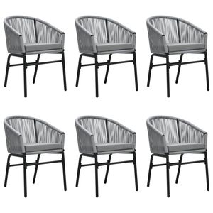 Ensemble de salle à manger de jardin 6 places en acier noir thermolaqué, mobilier d'extérieur élégant - Product Image 3