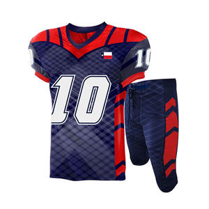 Cheap Price Fully Sublimated American Football Uniform Set Latest Designs Wholesale 100% Polyester Quick Dry Custom Team Uniform - Product Image 6
