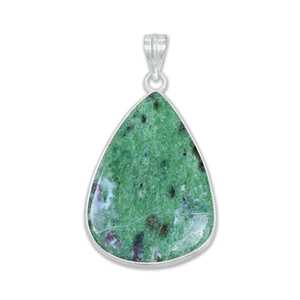 Natural <b>Ruby</b> Zoisite Gemstone Brass Gold Plated Silver Plated Smooth Hand Polished Bezel Pendant <b>Necklace</b> for Jewelry Making - Product Image 4