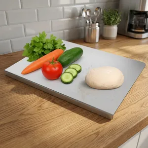 Tabla de Cortar de Acero Inoxidable Premium, Tabla de Picar Grande y Gruesa con Borde Reforzado para Verduras, Frutas, Carne, Masa, Encimera de Cocina - Product Image 2