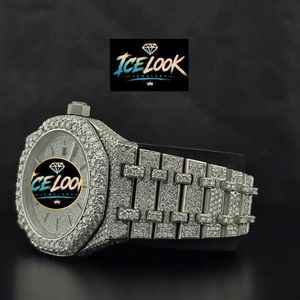 Reloj Mecánico de Lujo con Incrustaciones de Diamantes, Esfera Plateada Analógica, Correa de 20 mm, Grosor de 10 mm, Unisex, Estilo Urbano, Regalo - Product Image 4