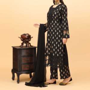 Costume 3 pièces embelli pour femme PS4929 Pantalon élégant avec des caractéristiques décoratives uniques - Product Image 2