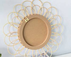 Premium Natural Cane Mirror <b>Frame</b> Handmade Wooden Rattan Mirror <b>Frame</b> With <b>wall</b> Mounted Hook Modern Home Accent - Product Image 6