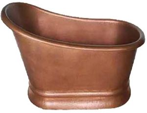 Bañera Ovalada Independiente de Cobre, Estilo Antiguo, Metálica, Marrón, para Adultos - I C H - Product Image 4
