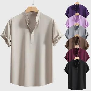 Chemise décontractée à manches courtes pour homme, grande taille, style simple, coupe ample, pour étudiant, idéale pour le printemps - Product Image 6