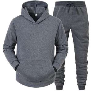 Survêtement tendance hip-hop en molleton technique pour homme, avec pantalon à capuche, en coton décontracté pour l'hiver - Product Image 1