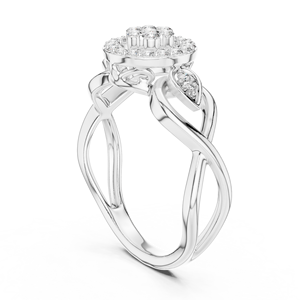 Anillo de Diamantes de Lujo Cultivados en Laboratorio, Oro Blanco Sólido de 18 Quilates, Chapado en Rodio, Corte Brillante, para Compromiso, Fiesta, Boda, Regalo, Uso Diario - Product Image 2