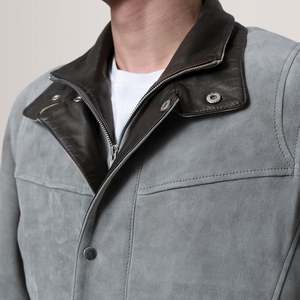 Blouson Bomber en Cuir Véritable Tressé Vert Hiver pour Homme, Fermeture Éclair, Coupe-Vent, Respirant, Séchage Rapide, Écologique - Product Image 3