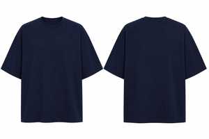 T-shirt à manches courtes marron pour homme, col rond, coupe classique, décontracté, respirant, 180g, avec logo frontal, en jersey de coton, bordure contrastante bleu clair - Product Image 5