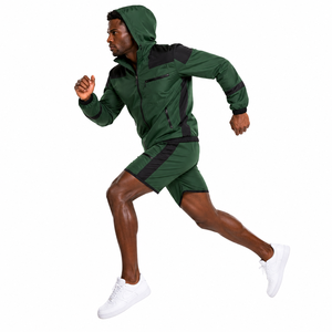 Ensemble veste coupe-vent et short pour homme sur mesure, en nylon Ripstop, avec logo personnalisé, fabricant de survêtements de jogging - Product Image 3