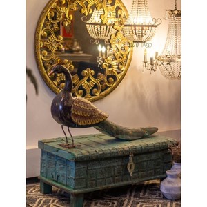 Décoration murale en bois de manguier sculpté à la main, motif paon - Art en bois de Moradabad, vente en gros - Product Image 2