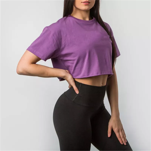Camiseta Corta Básica para Mujer, Cuello Redondo, Manga Corta, Tela de Algodón Suave Premium, Corte Cómodo y Relajado, Uso Diario Informal, Moda - Product Image 4