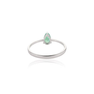 18K White Gold Emerald Statement <b>Ring</b> for Women Natural Cut Stone <b>Resizable</b> - Product Image 3