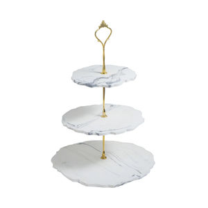 UO Decorative <b>3</b>-<b>Tier</b> Resin Handmade Eco-Friendly Round <b>Cake</b> <b>Stand</b> Sweet Tables Elegant Dessert Pedestal Weddings Anniversary - Product Image 6