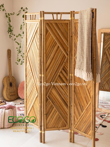 Paravent pliant en bambou personnalisé – Séparateur d'espace et cloison d'intimité naturels pour la maison, l'hôtel, le spa et les centres de villégiature Eco2go Vietnam - Product Image 6