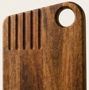 Planche à découper en bois de manguier rainuré, rectangulaire, pour pain, charcuterie et fromage, avec trou, vente en gros - Product Image 5