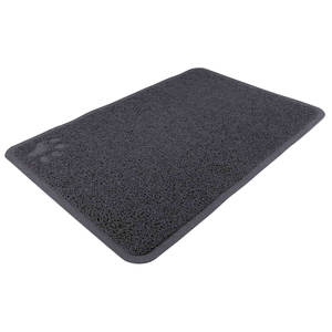 Tapis de litière pour chat en PVC anthracite 40 x 60 cm, accessoire pour bac à litière pour chat - Product Image 1