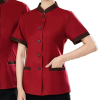 Ensembles d'uniformes personnalisés pour le personnel des hôtels, bars et restaurants, unisexes, pour le personnel d'entretien ménager, serveurs, manches longues/courtes, en spandex/polyester, uniforme de travail