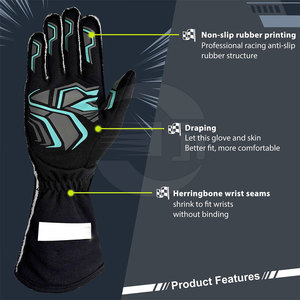 Gants de karting personnalisés, durables, avec paume en silicone et ajustement confortable pour les activités de karting - Product Image 6