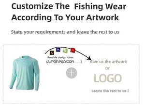 Camisetas de Pesca Personalizadas con Protección UV, de Secado Rápido, Manga Larga, Transpirables, de Poliéster, con Logotipo y Color Impresos por Sublimación - Product Image 2