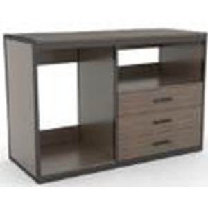 Ensemble micro-réfrigérateur combiné CARB P2 E0 MDF Finition HPL/LPL avec bordure et quincaillerie assorties Meuble de rangement pour hôtel - Product Image 3