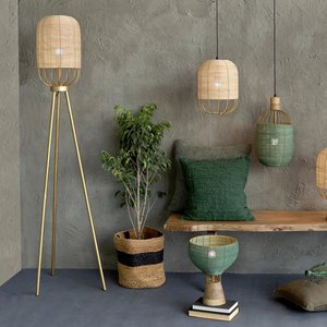 Lampe suspendue de qualité supérieure pour l'exportation, prix abordable, style trépied en rotin, design rond fait main pour salon intérieur, décoration. - Product Image 1