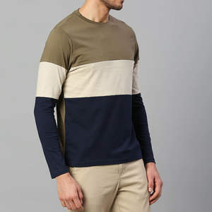 T-shirts pour hommes à manches longues 100% coton, double couleur, personnalisables, respirants, écologiques, pour le fitness, OEM - Product Image 4