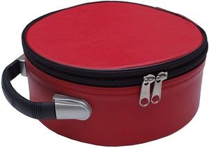 Masonic Universal Crown Case – Available in Black, <b>Red</b> & Purple – Premium Round Regalia Storage Bag with Handle & Shoulder Strap - Product Image 4