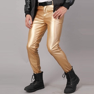 Pantalones de Hombre al por Mayor, Cintura Alta, Corte Recto, Ligeros, de Cuero, Casuales, Largos, de Invierno, con Logotipo Personalizado de Fábrica - Product Image 2