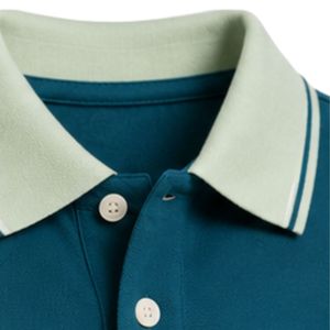 Camiseta Polo Personalizada para Hombre en Verde Salvia y Teal, Manga Corta, Informal, para Golf, OEM, Marca Privada, Transpirable, Uniforme, Venta al Por Mayor - Product Image 3