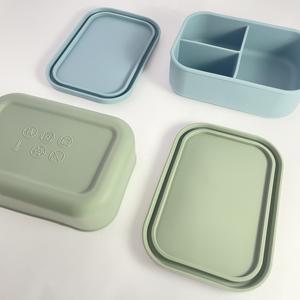 Boîte à lunch en silicone à 3 compartiments de 700 ml - Étanche - Passe au micro-ondes - Plateau bento de qualité alimentaire pour enfants, adultes et repas en déplacement - Product Image 2