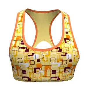 Diseño único Venta caliente U cuello Yoga Crop Tops en forma de V belleza espalda multicolor mujeres sujetadores deportivos para gimnasio