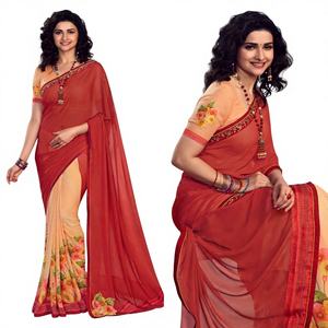 Sari indio pakistaní para mujer, ropa de fiesta, boda, nuevo diseño de Bollywood, sari pakistaní elegante estampado, medio sari con imitación de piel - Product Image 1