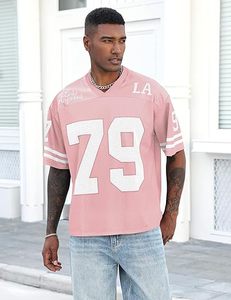 Camiseta de Manga Corta Estilo Fútbol Americano con Estampado Gráfico Y2K para Mujer, Cuello en V, Talla Grande - Product Image 2