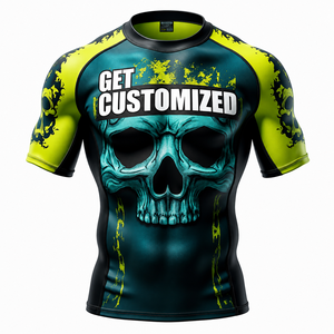 Rashguard MMA sur mesure avec manches longues et courtes et tissu de compression sublimé durable, kimono de jiu-jitsu - Product Image 1
