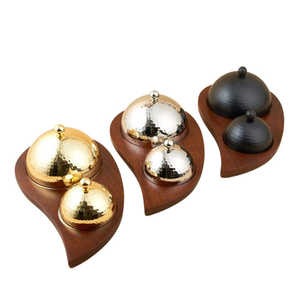 Bol à dattes en métal avec couvercle et ornement, design arabe Ramadan Kareem, décoration islamique décorative - Product Image 3