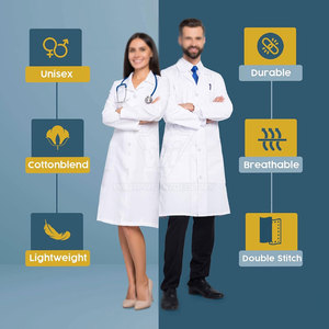 Bata de laboratorio premium con botones al frente, diseño de manga larga y múltiples bolsillos para taller industrial y actividades de trabajo diario. - Product Image 4