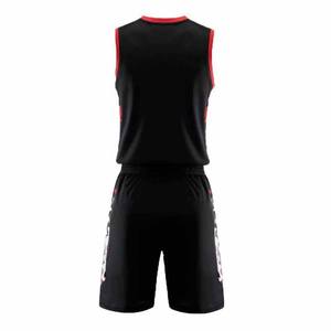 Uniforme de basket-ball de haute qualité, uni, noir et rouge contrastés, très vendu, service OEM, vêtements d'équipe sportive - Product Image 2