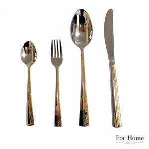Newly design matt finished Cutlery Set stainless steel metal <b>Knife</b> Fork Spoon Western Tableware <b>Steak</b> <b>Knife</b> Fork Spoon Set - Product Image 5